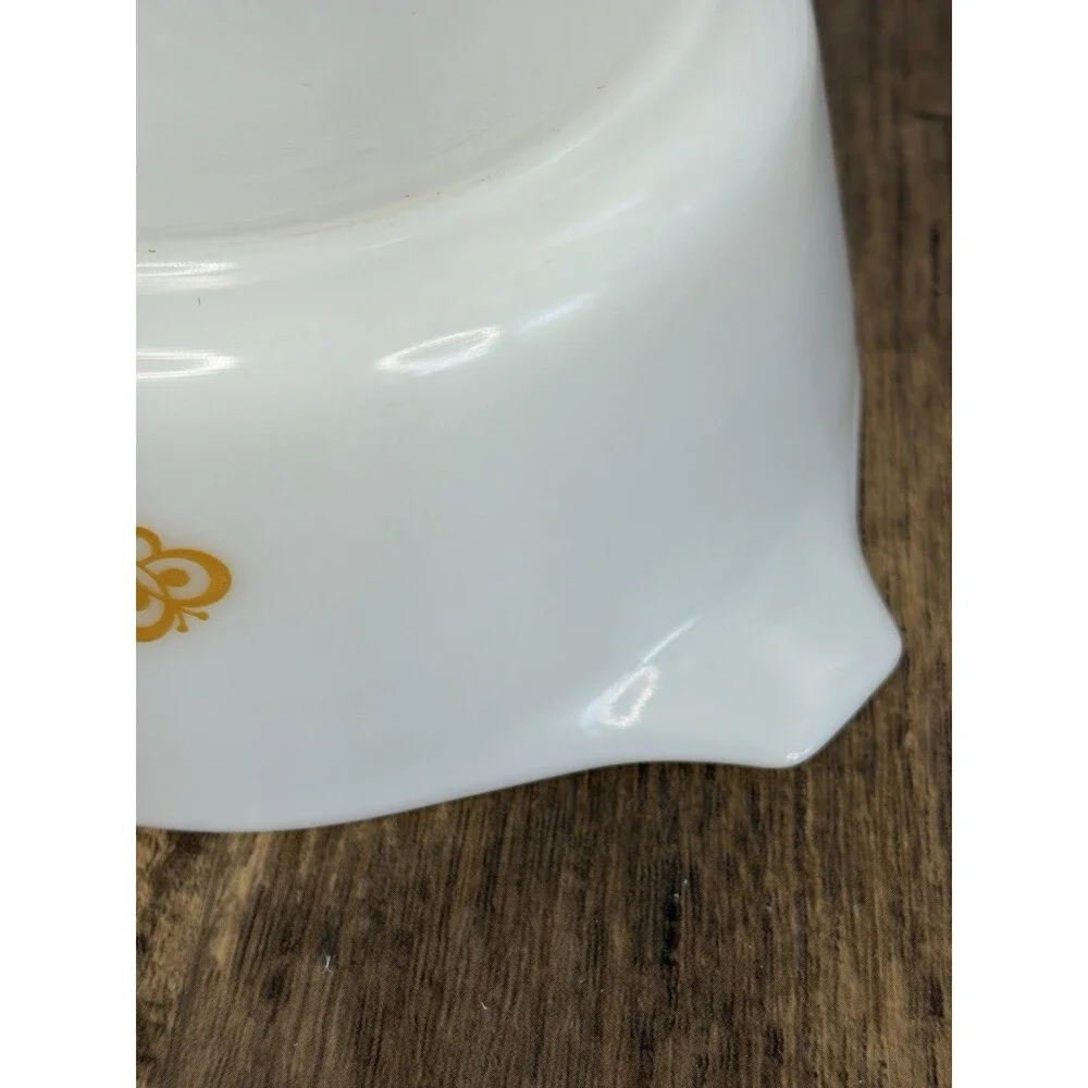 Pyrex Butterfly Gold 472 Casserole 1.5 Pt with Lid Vintage 1970s Bowl MINT - Picture 9 of 11